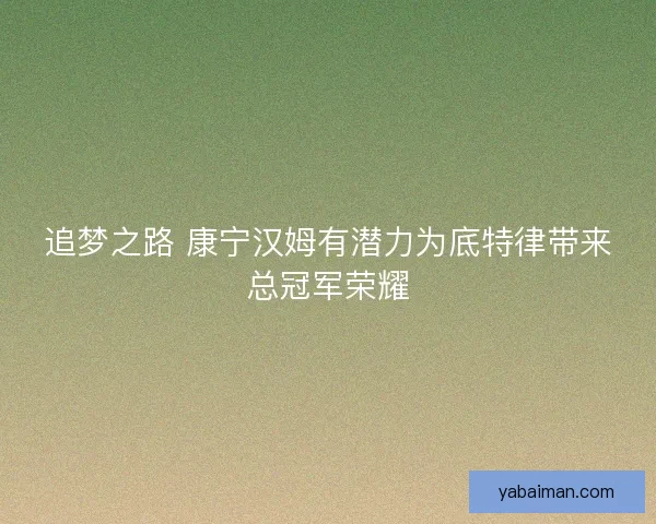 追梦之路 康宁汉姆有潜力为底特律带来总冠军荣耀